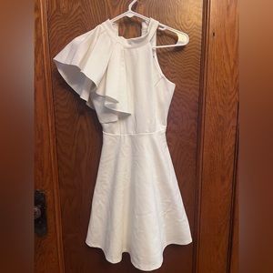 Lulus White One Shoulder Ruffled Mini Dress